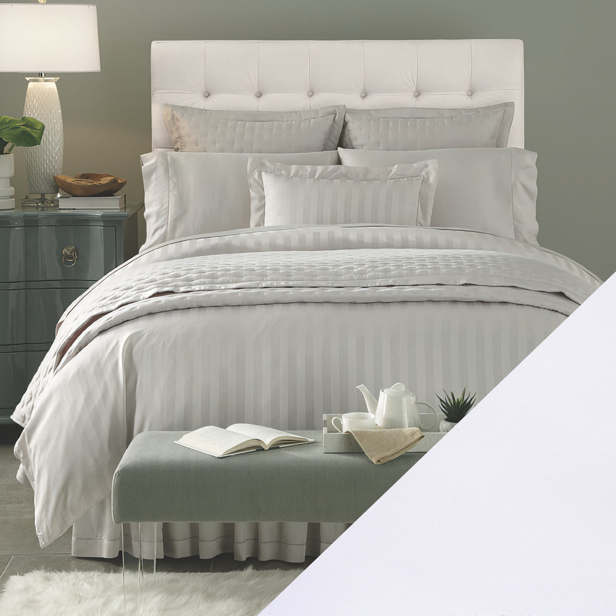 Home Treasures Athens Bedding Lifestyle Solid White Fine Linens