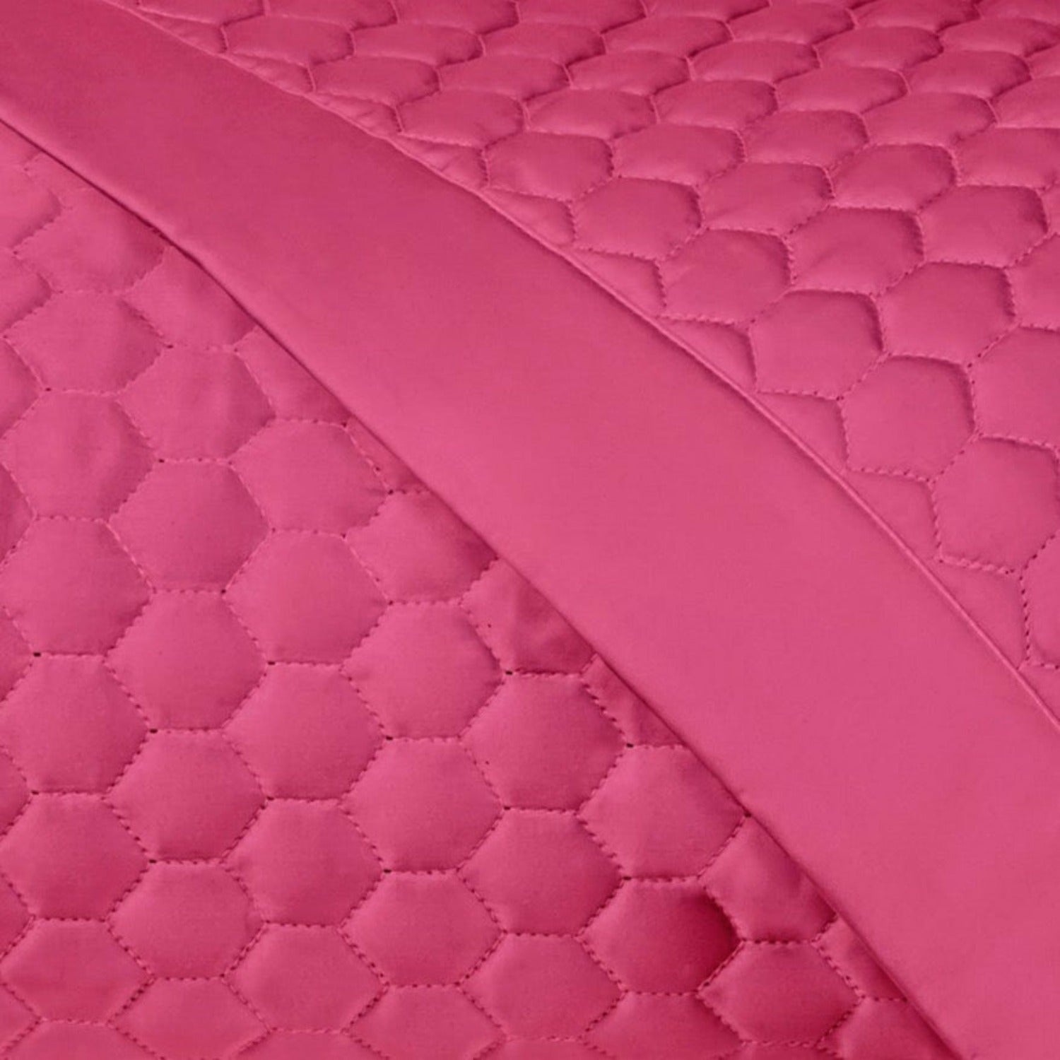 Home Treasures Apiary Quilted Fine Linens Bedding Bright Pink