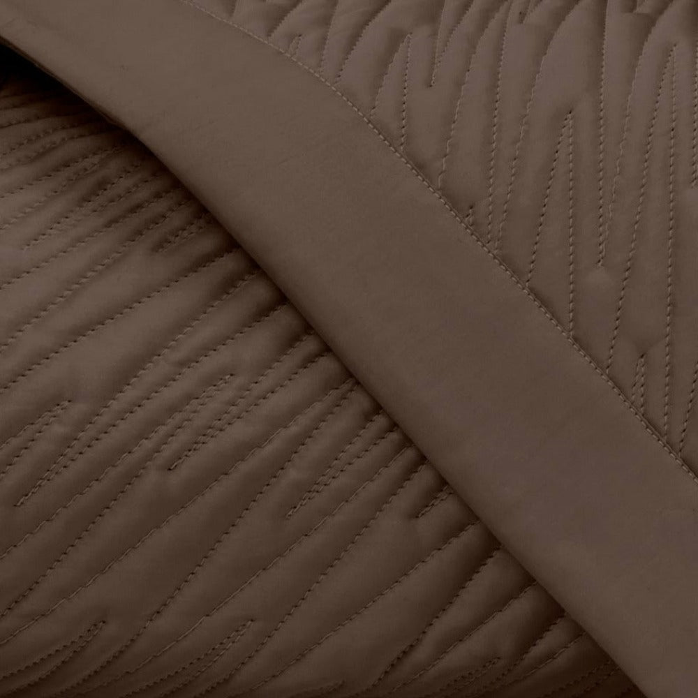 Home Treasures Blaze Quilted Fine Linens Bedding Chocolate