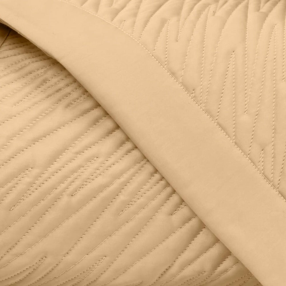 Home Treasures Blaze Quilted Fine Linens Bedding Gold