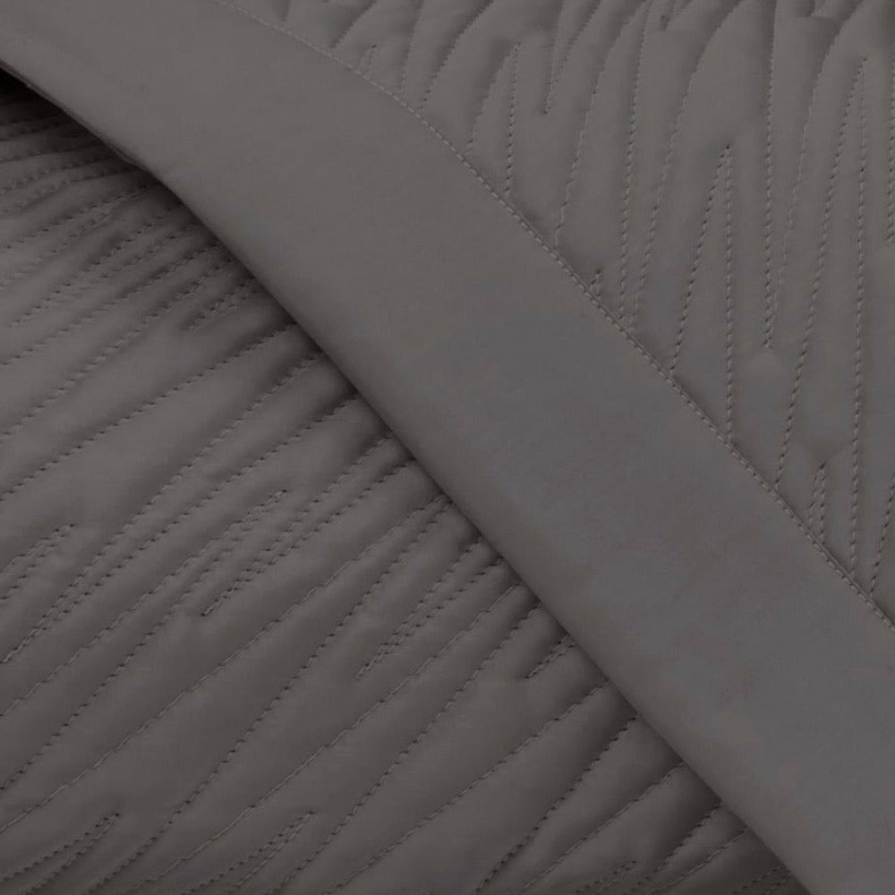 Home Treasures Blaze Quilted Fine Linens Bedding Grisaglia Gray