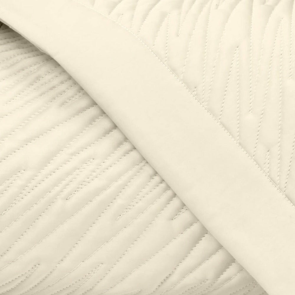 Home Treasures Blaze Quilted Fine Linens Bedding Ivory Swatch