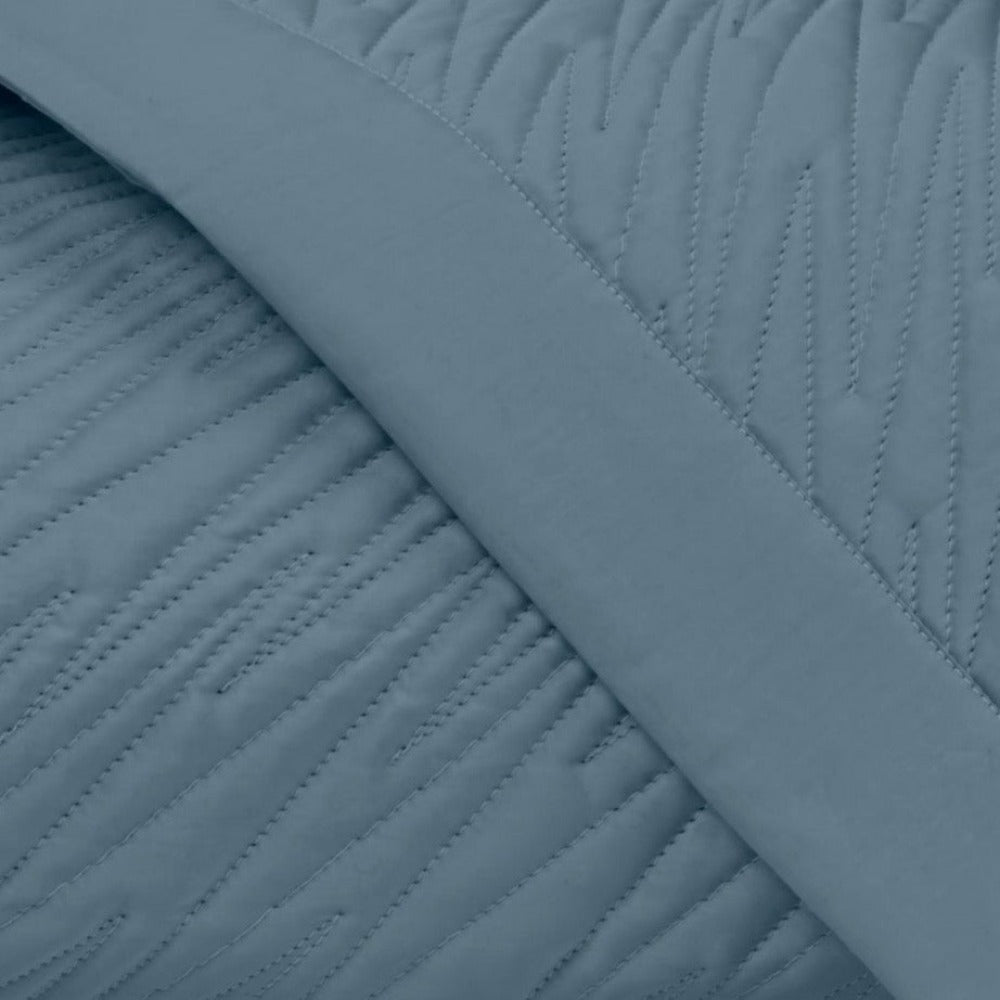 Home Treasures Blaze Quilted Fine Linens Bedding Slate Blue