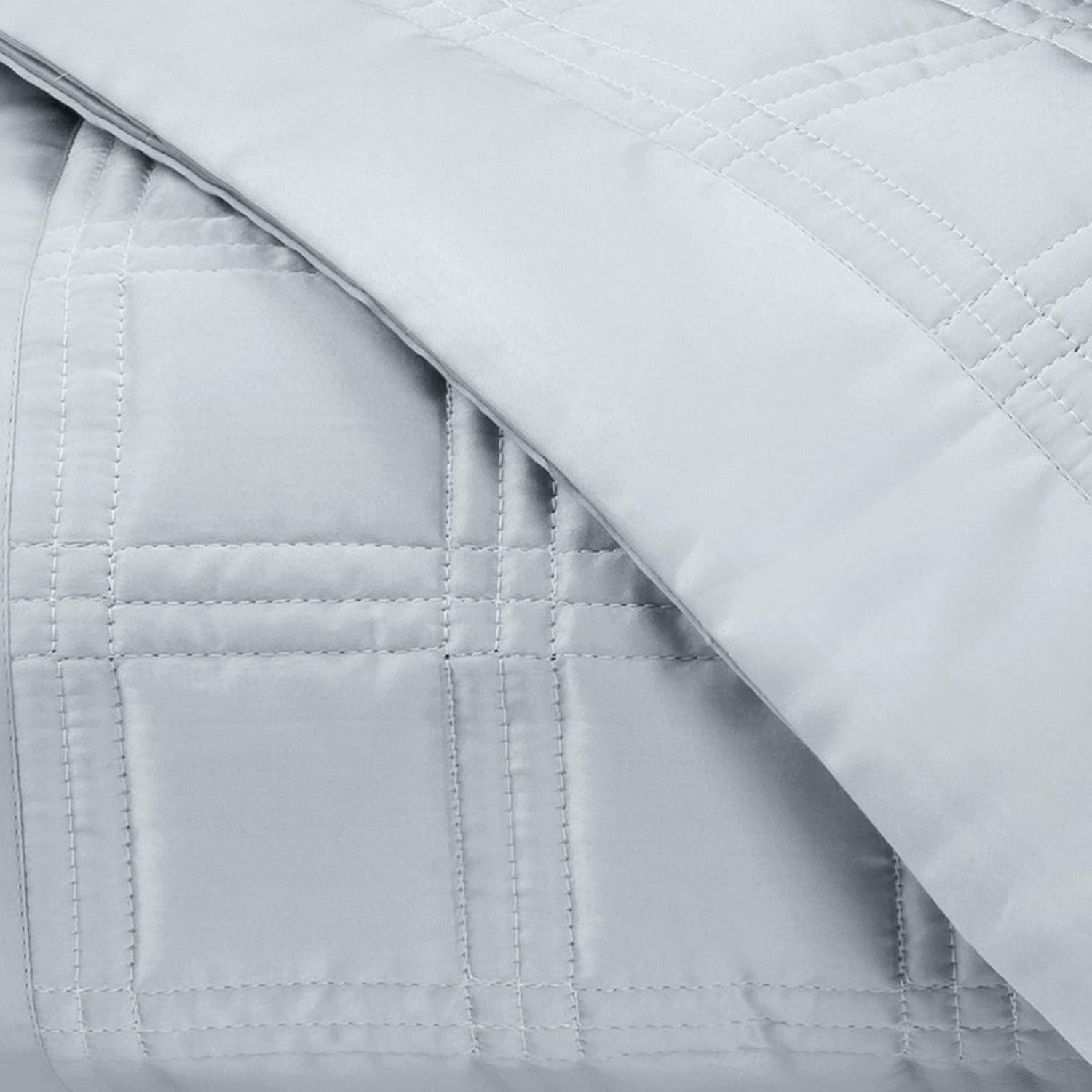 Home Treasures Block Quilted Bedding Blue/Gray Fine Linens