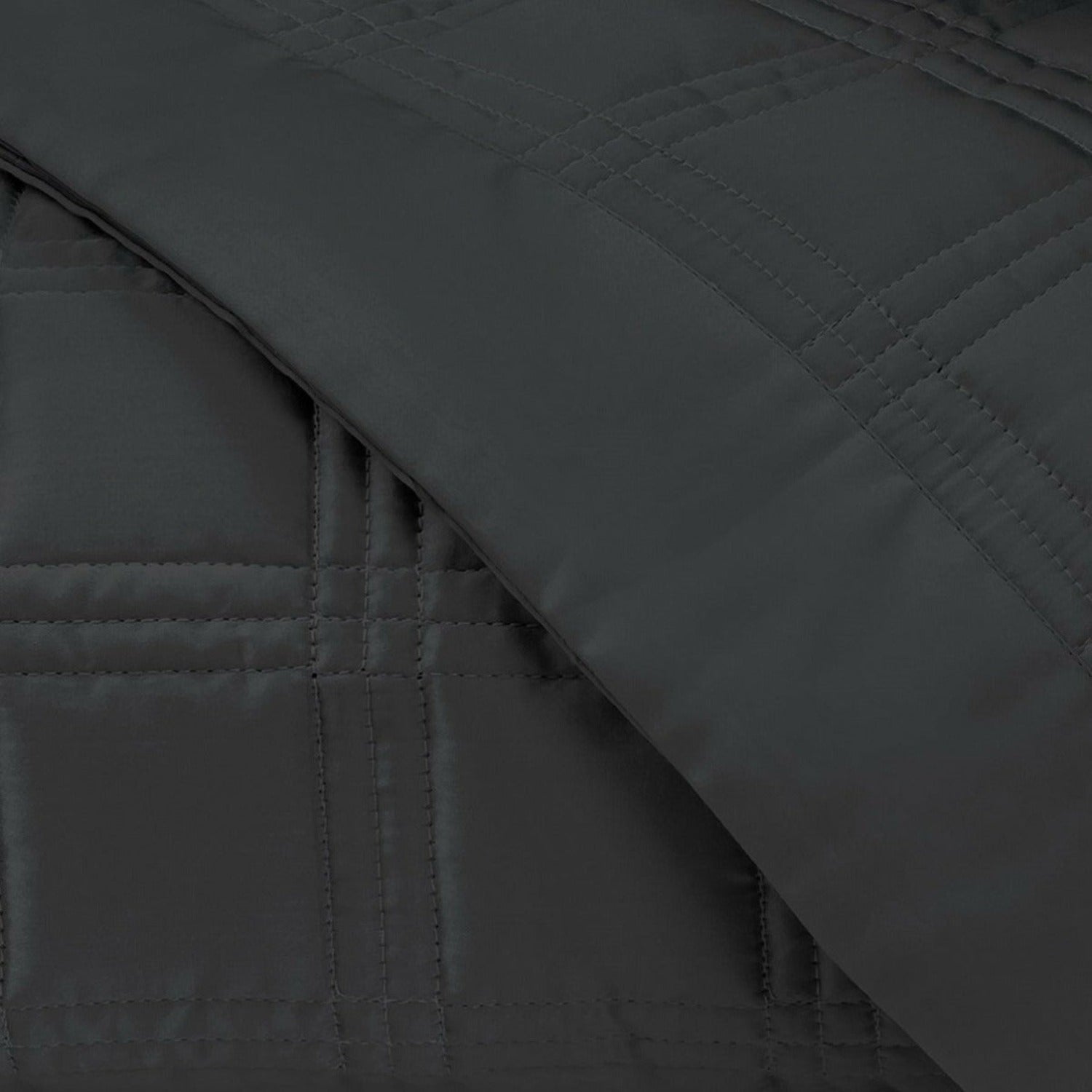 Home Treasures Block Quilted Bedding Black Fine Linens