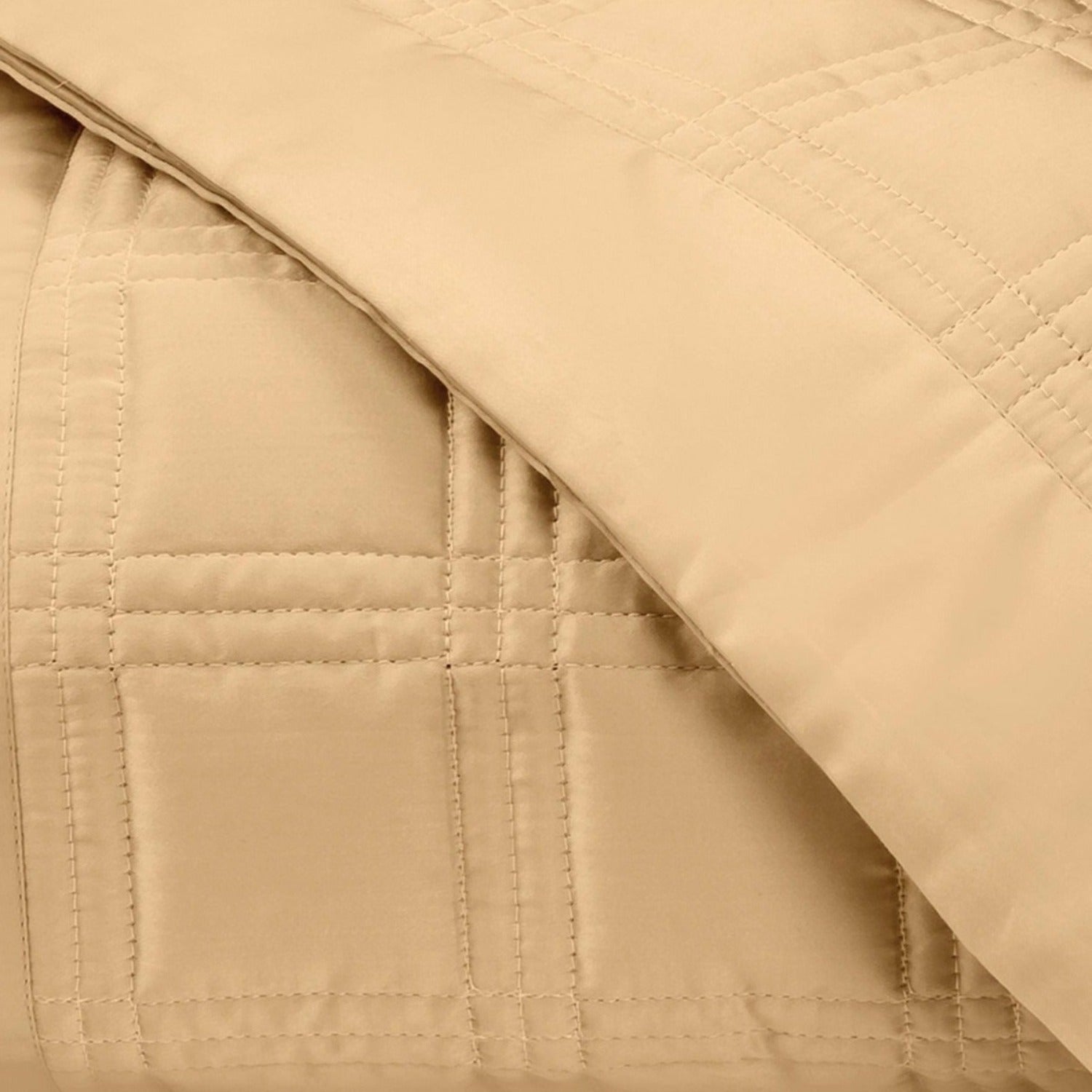 Home Treasures Block Quilted Bedding Gold Fine Linens