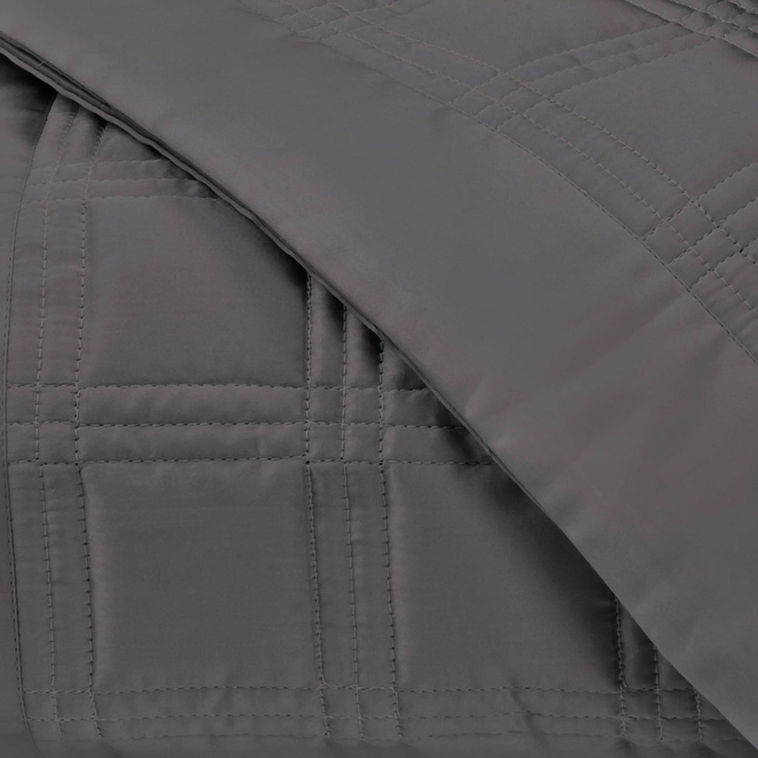 Home Treasures Block Quilted Bedding Grisaglia Gray Fine Linens