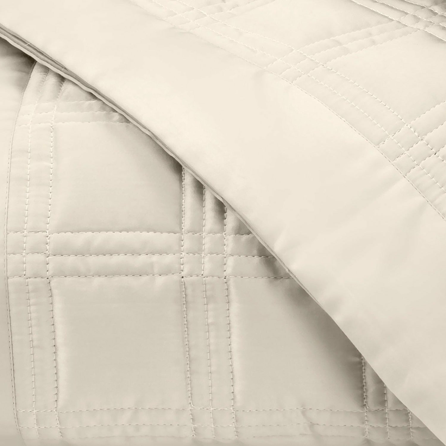 Home Treasures Block Quilted Bedding Khaki Fine Linens