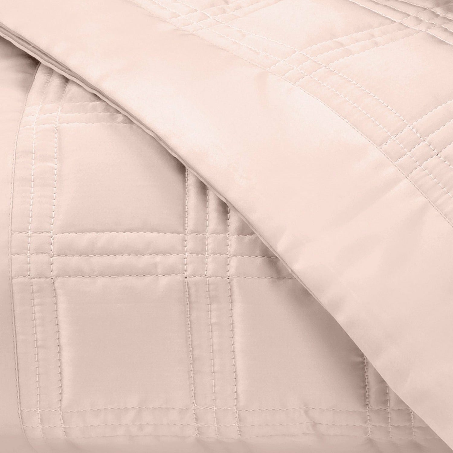 Home Treasures Block Quilted Bedding Light Pink Fine Linens