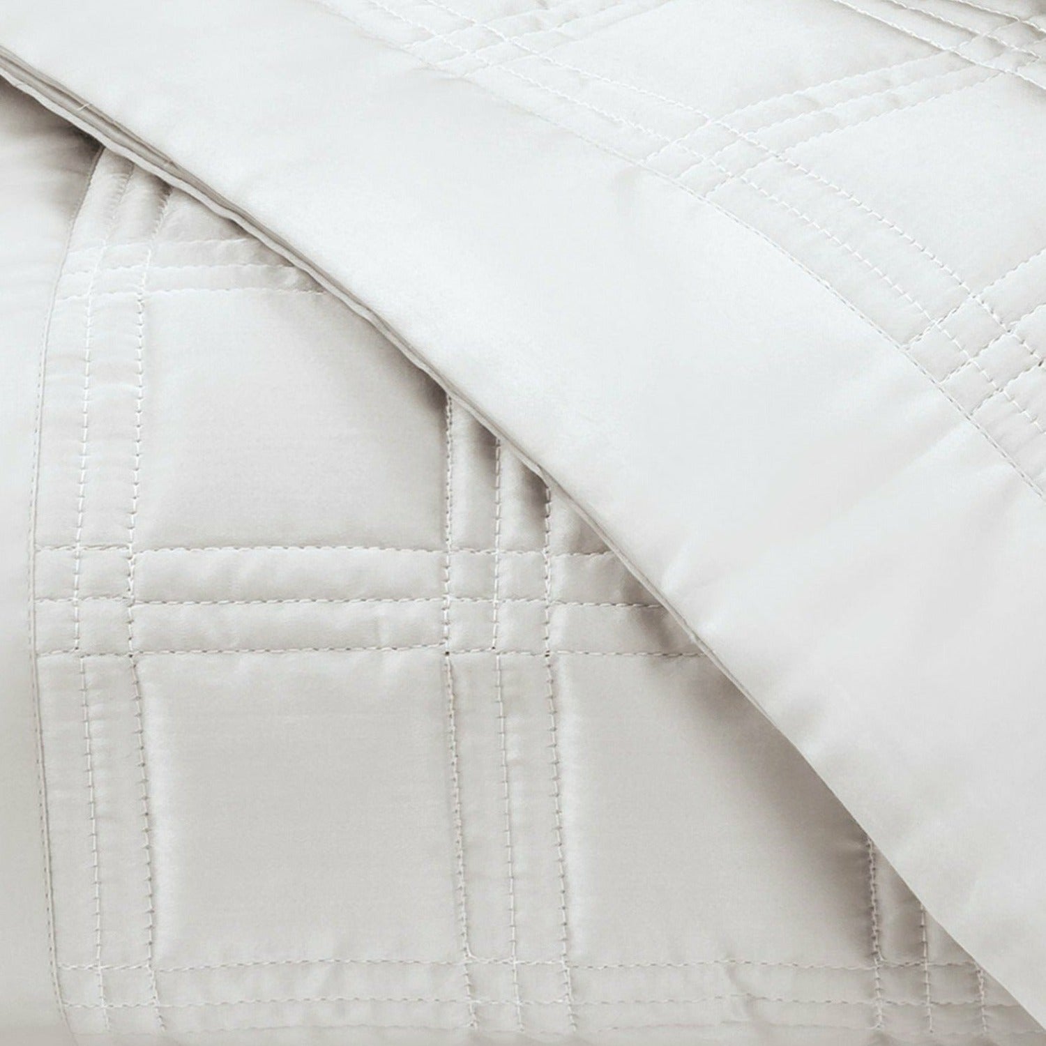 Home Treasures Block Quilted Bedding Oyster Fine Linens