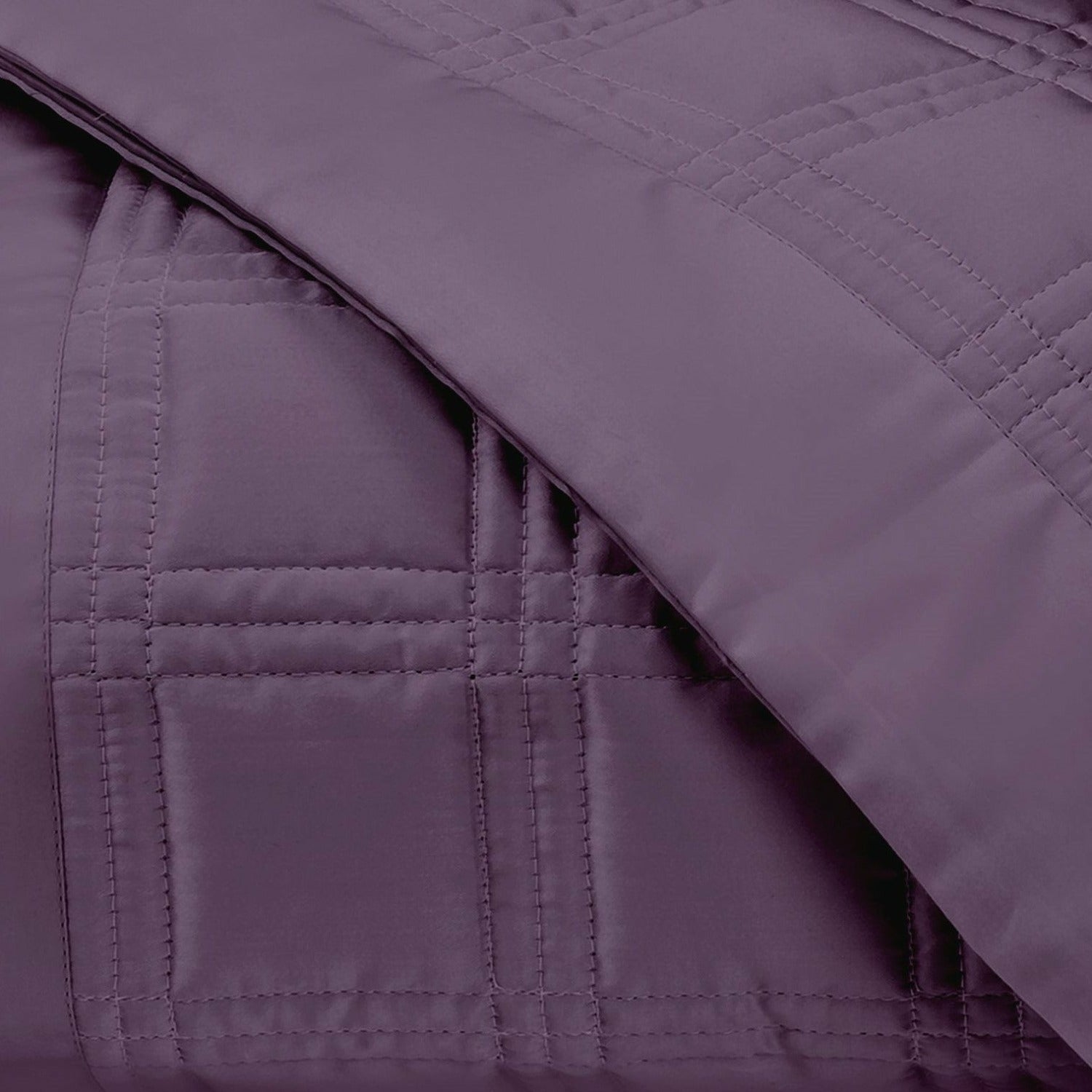Home Treasures Block Quilted Bedding Purple Fine Linens