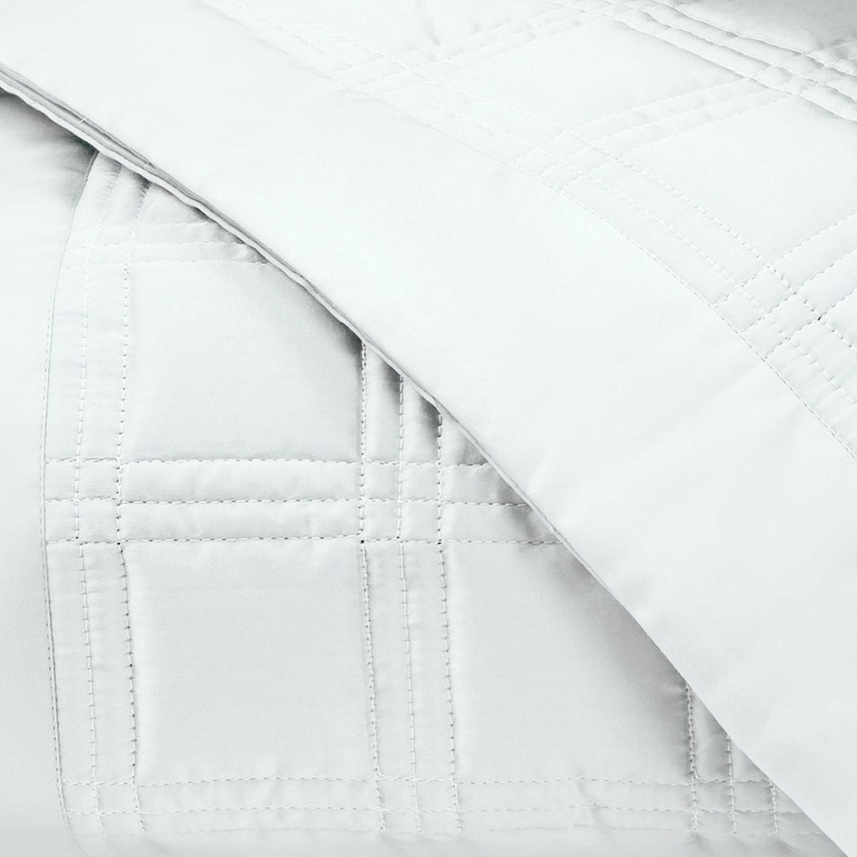 Home Treasures Block Quilted Bedding Swatch White Fine Linens