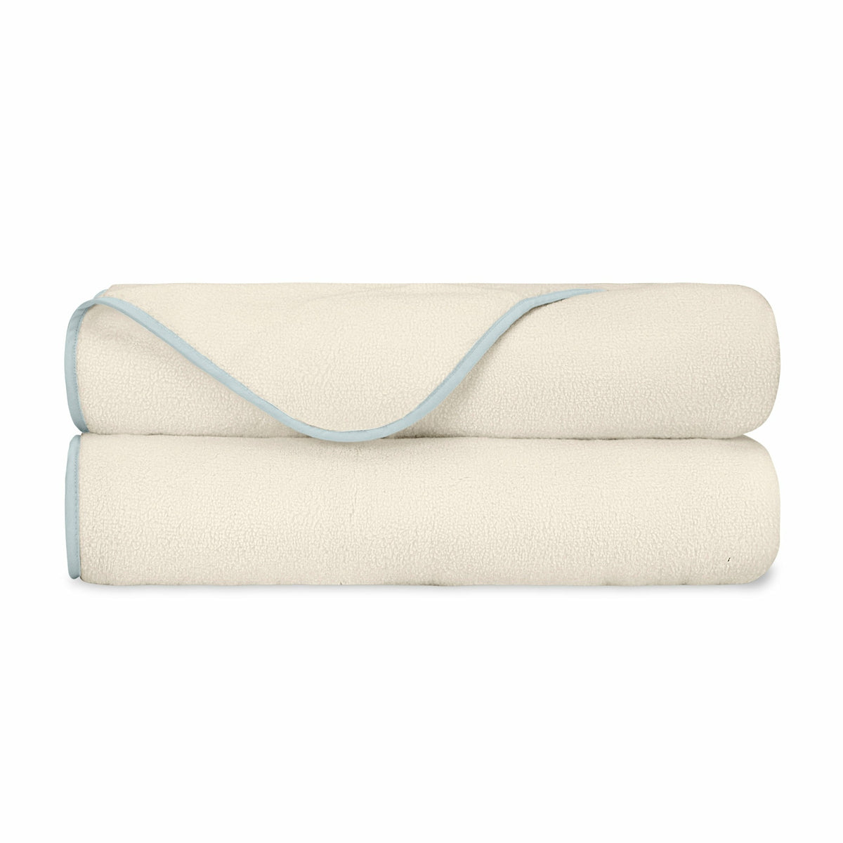Home Treasures Bodrum Bath Towel Ivory Sion Blue Royal Sateen Fine Linens
