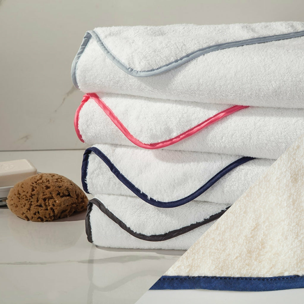 Home Treasures Bodrum Bath Towel Ivory/Navy Fine Linens