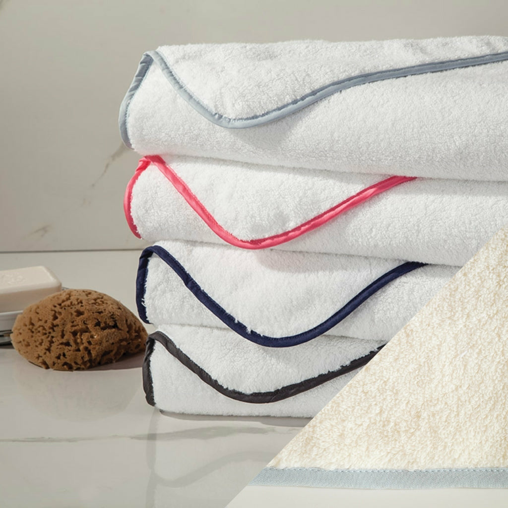 Home Treasures Bodrum Bath Towel Ivory/Sion Blue Fine Linens