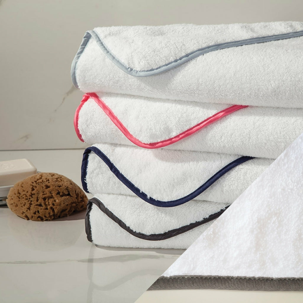 Home Treasures Bodrum Bath Towel White/Grisaglia Gray Fine Linens