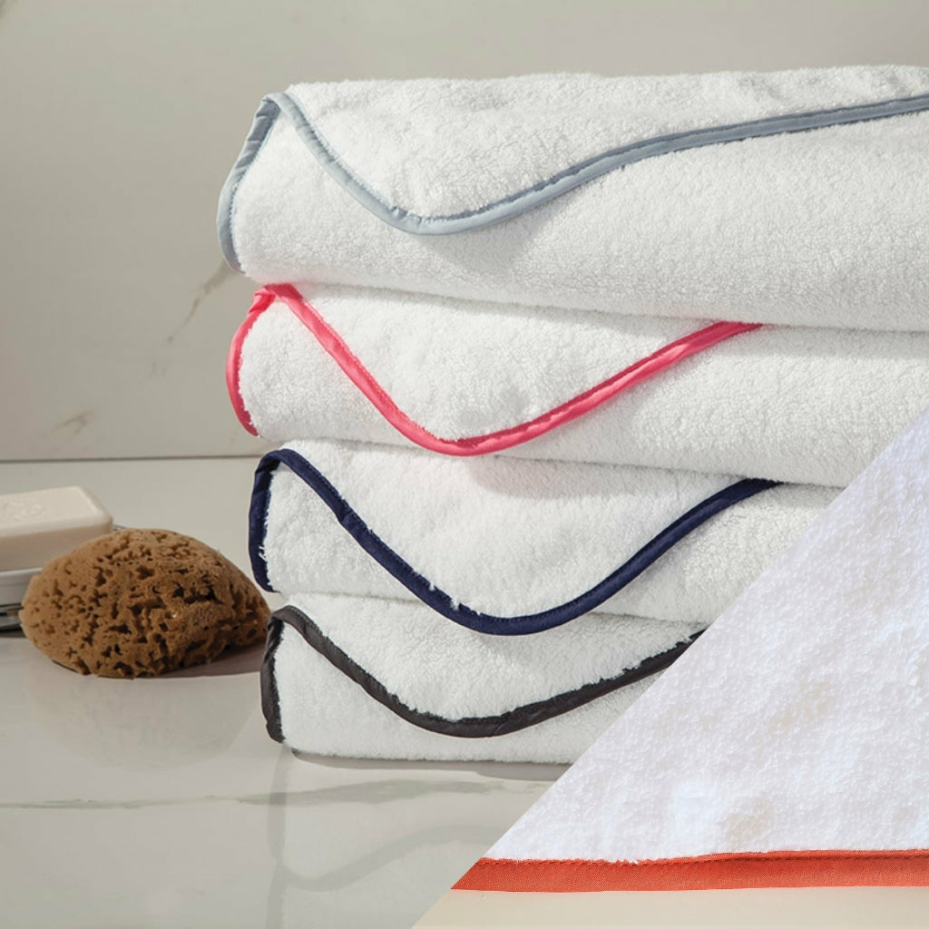 Home Treasures Bodrum Bath Towel White/Lobster Fine Linens