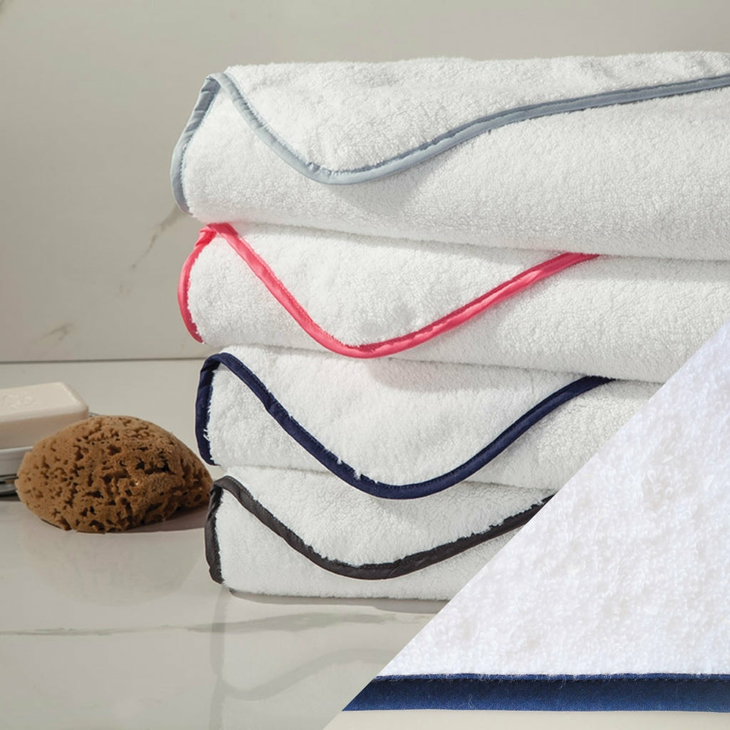 Home Treasures Bodrum Bath Towel White/Navy Fine Linens