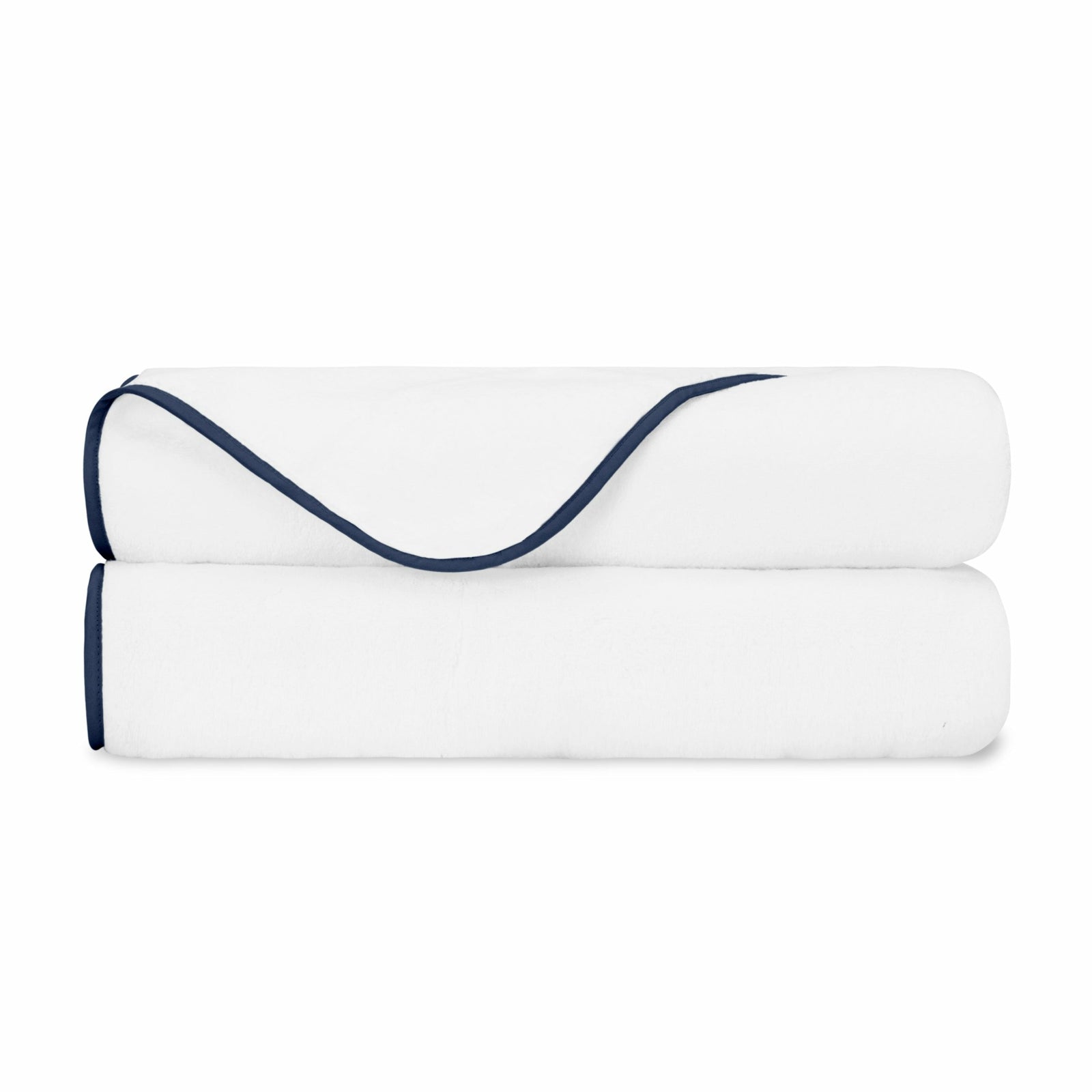 Home Treasures Bodrum Bath Towel White Navy Royal Sateen Fine Linens