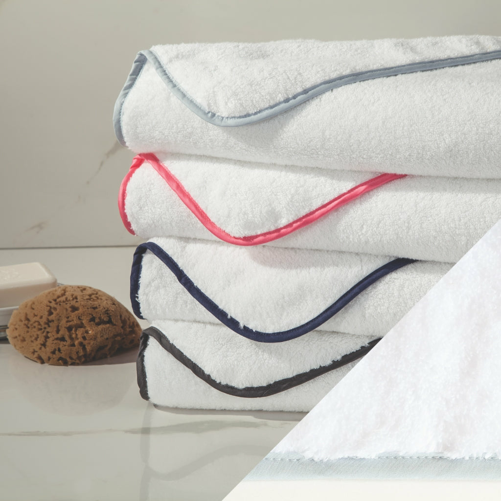 Home Treasures Bodrum Bath Towel White/Sion Blue Fine Linens