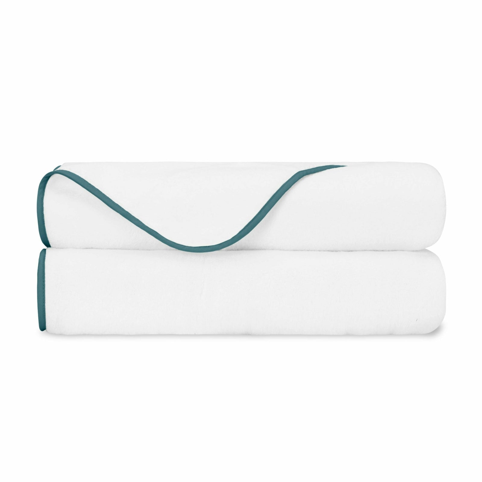 Home Treasures Bodrum Bath Towel White Teal Royal Sateen Fine Linens