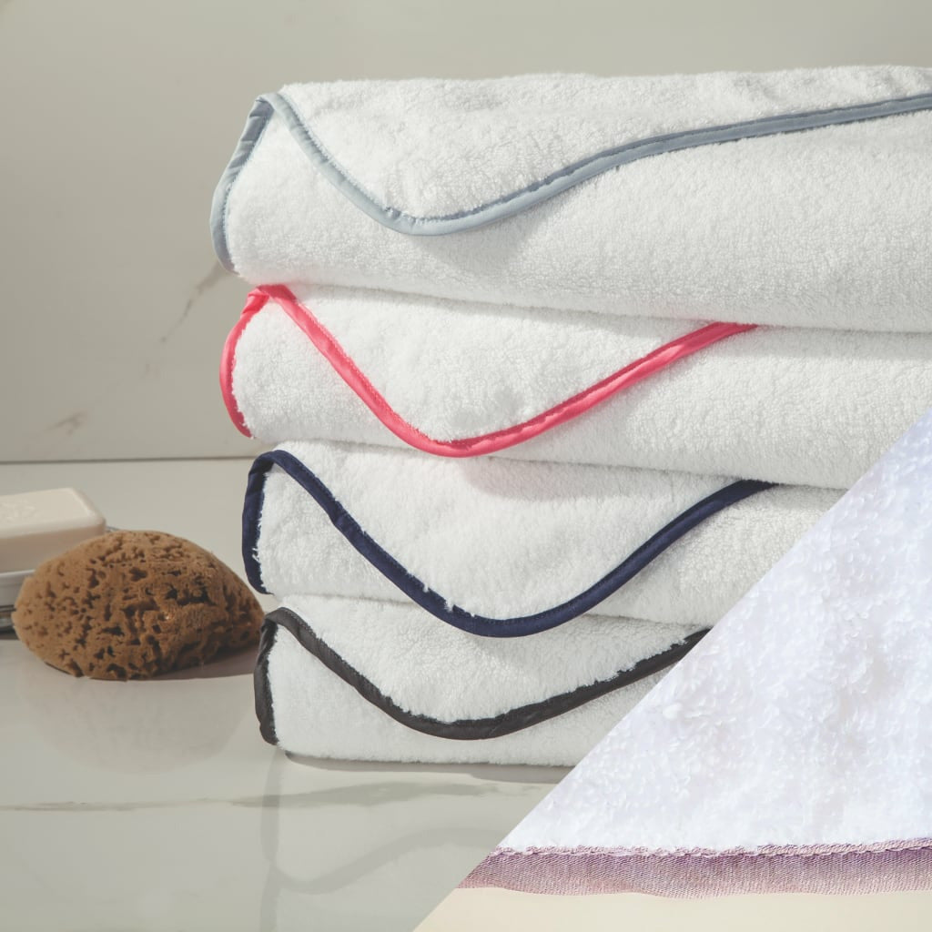 Home Treasures Bodrum Bath Towel White/Violet Fine Linens