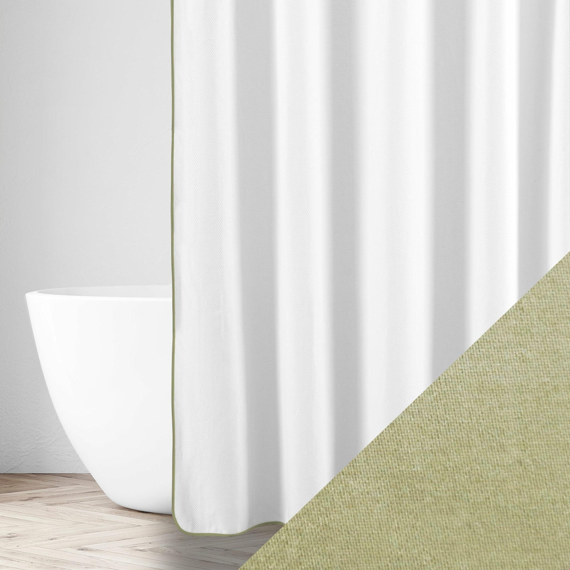 Home Treasures Bodrum Shower Curtains White/Piana Fine Linens