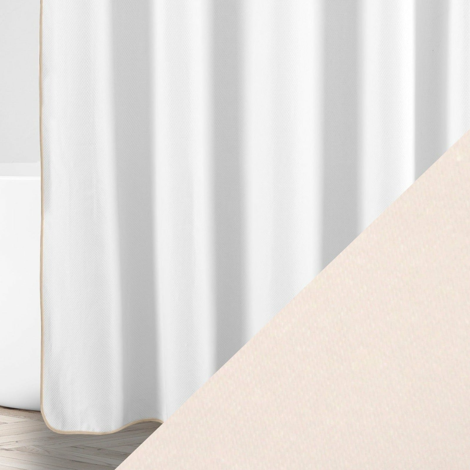 Home Treasures Bodrum Shower Curtains White/Ecru Fine Linens