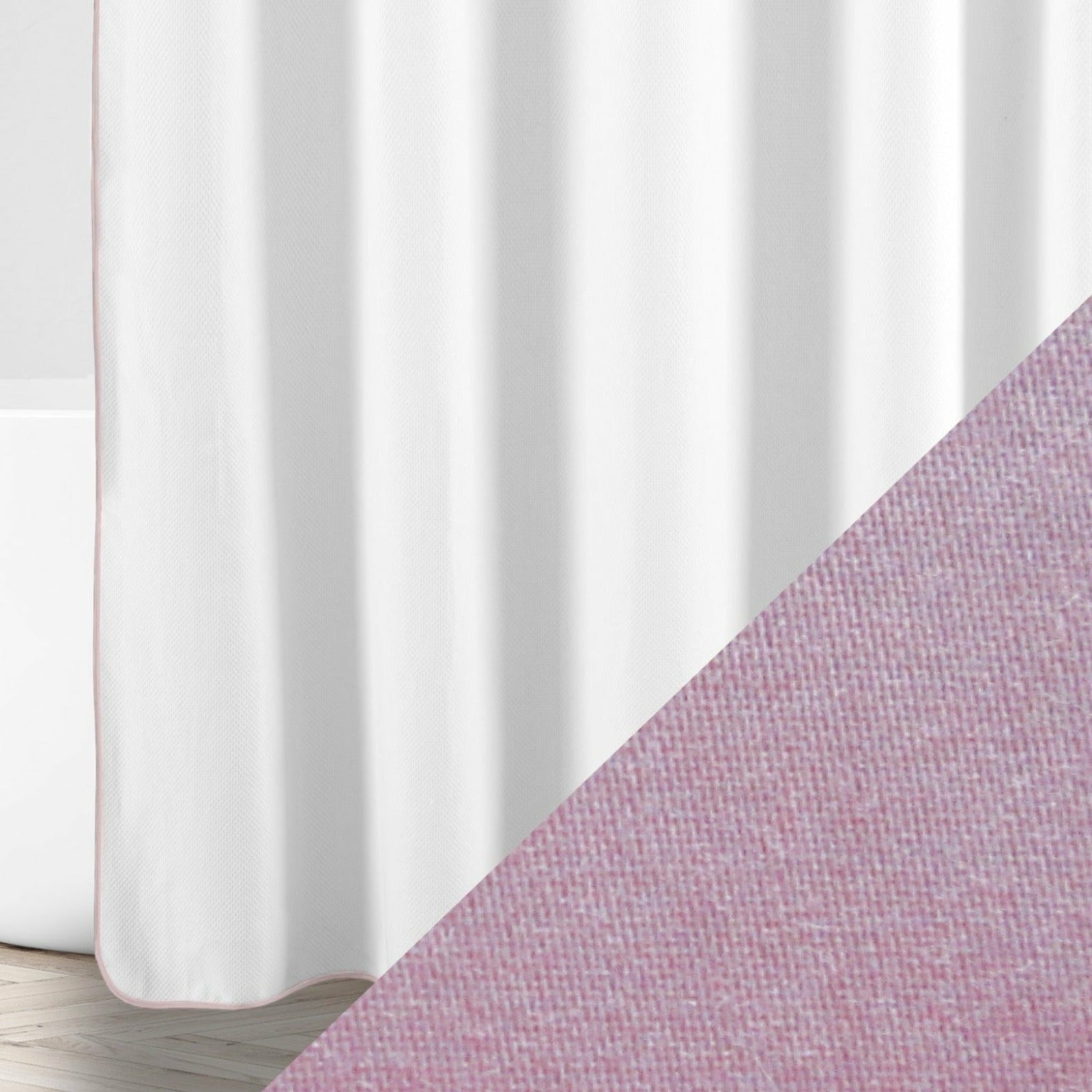 Home Treasures Bodrum Shower Curtains White/Incensio Lavender Fine Linens