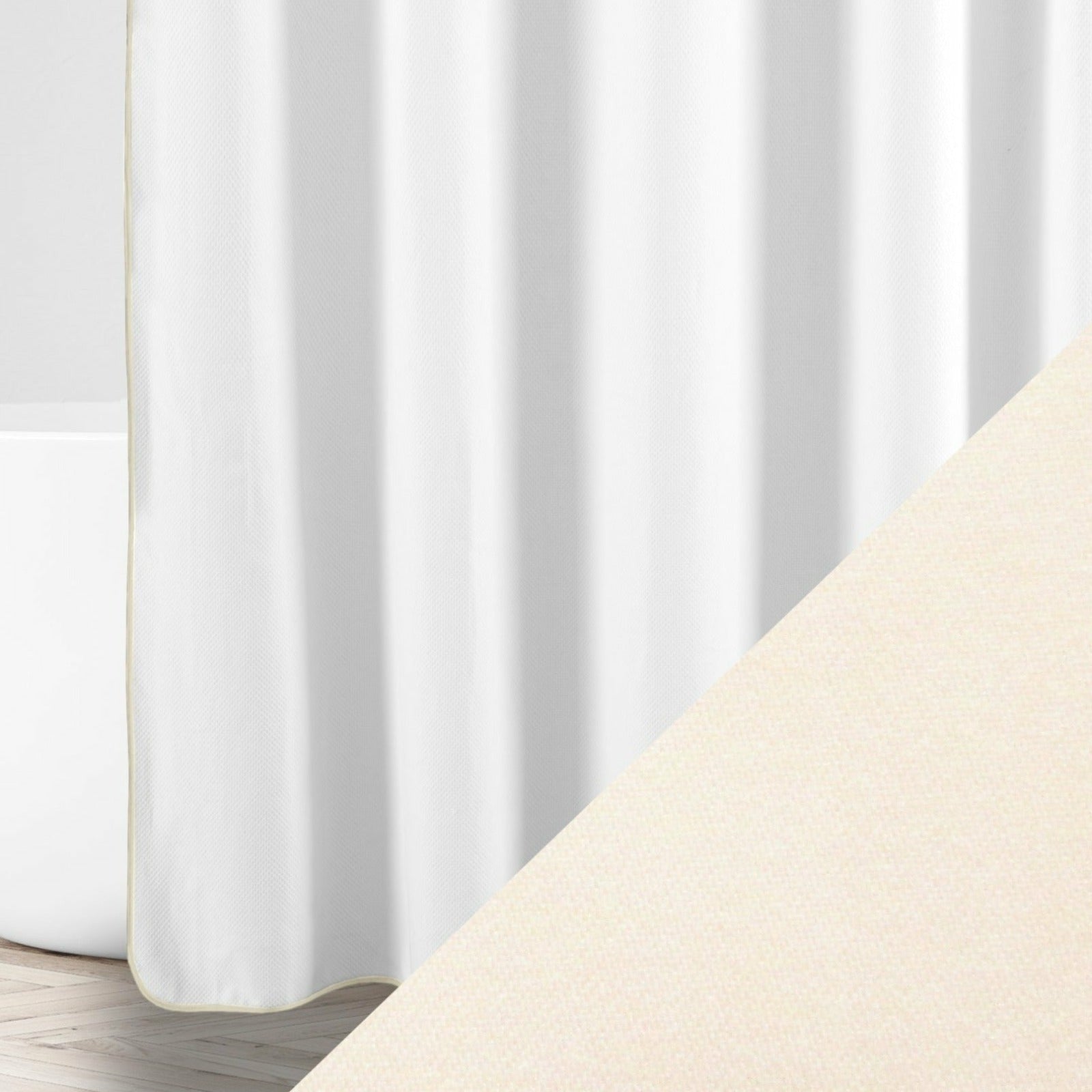 Home Treasures Bodrum Shower Curtains White/Ivory Fine Linens