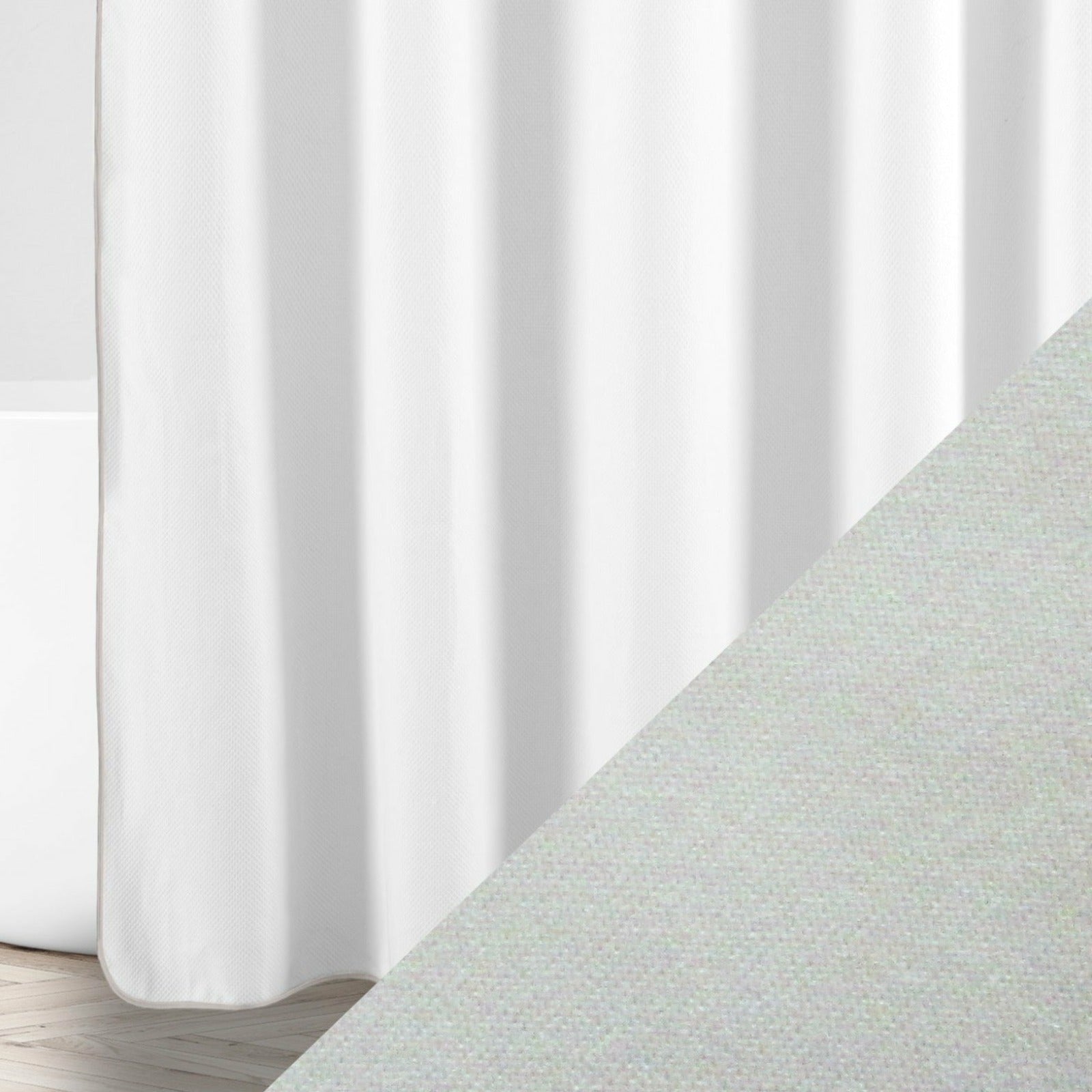 Home Treasures Bodrum Shower Curtains White/Oyster Fine Linens