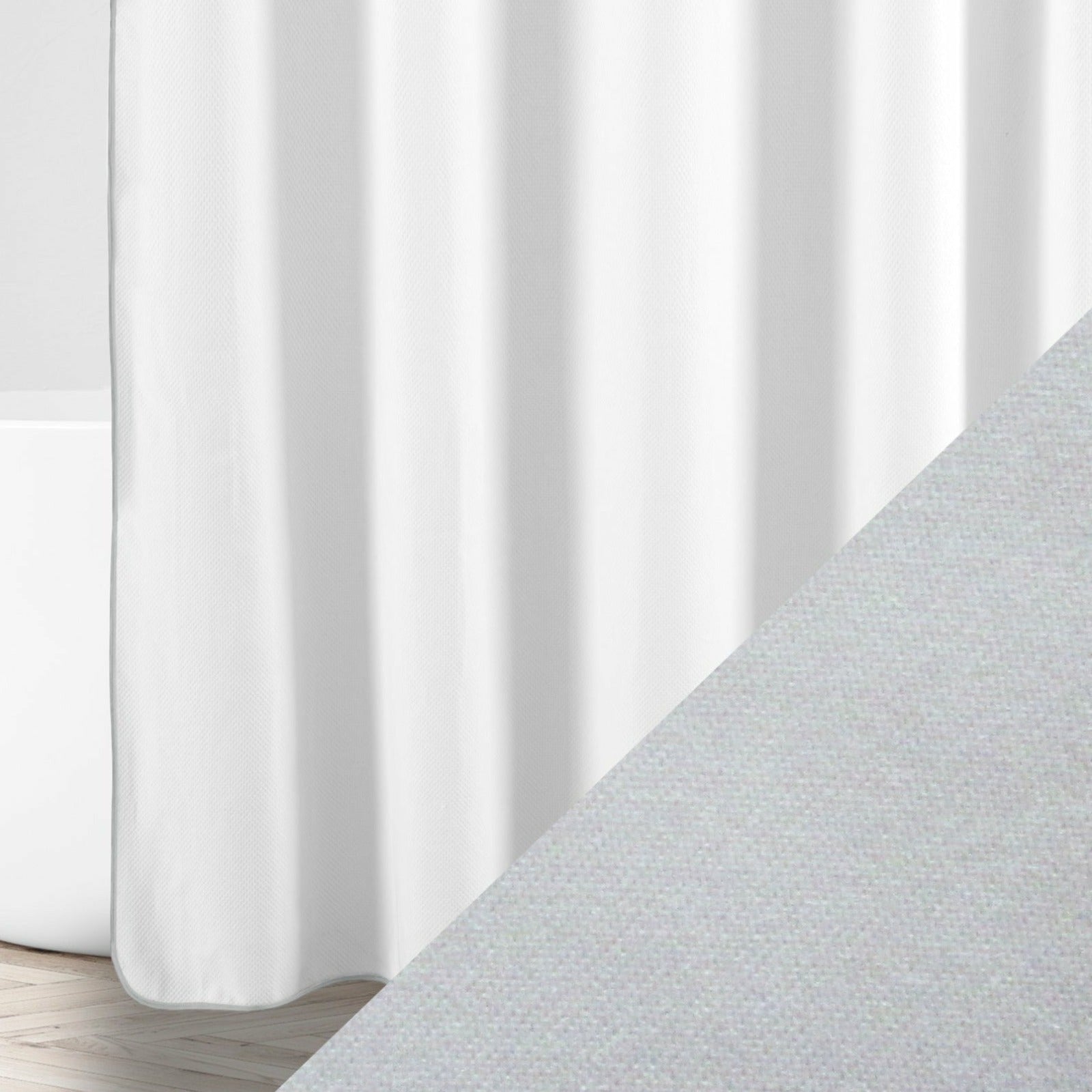 Home Treasures Bodrum Shower Curtains White/Pebble Fine Linens