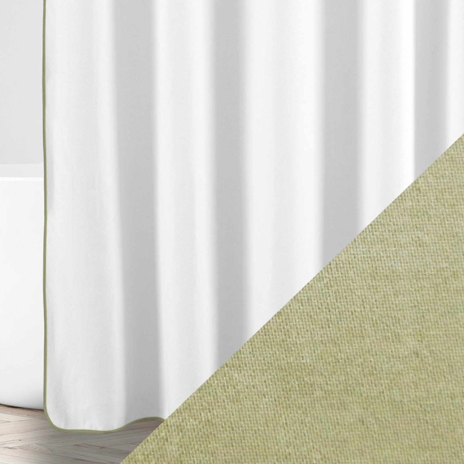 Home Treasures Bodrum Shower Curtains White/Piana Fine Linens