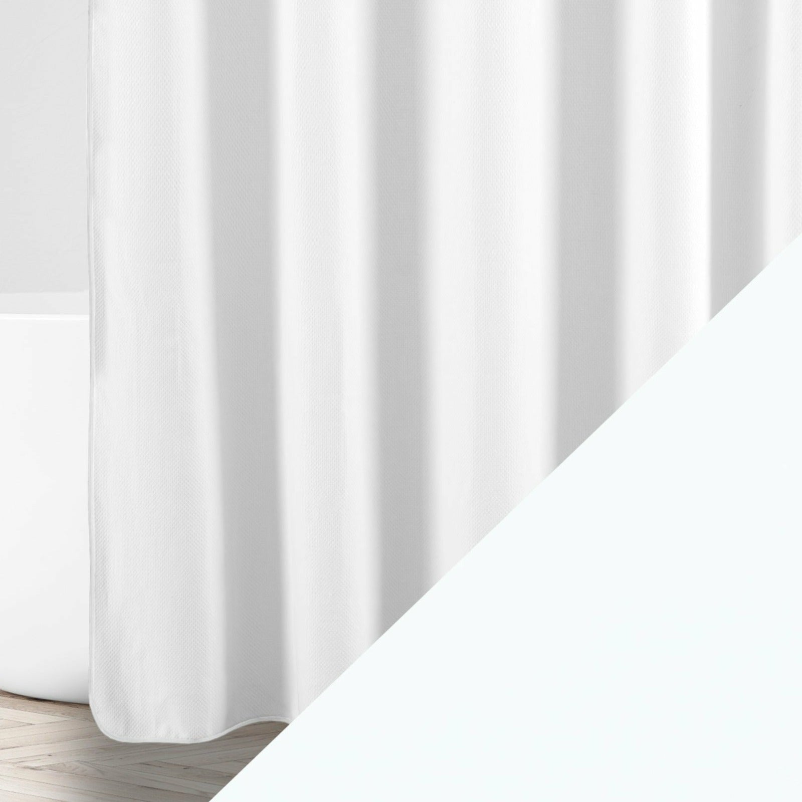 Home Treasures Bodrum Shower Curtains White/White Fine Linens