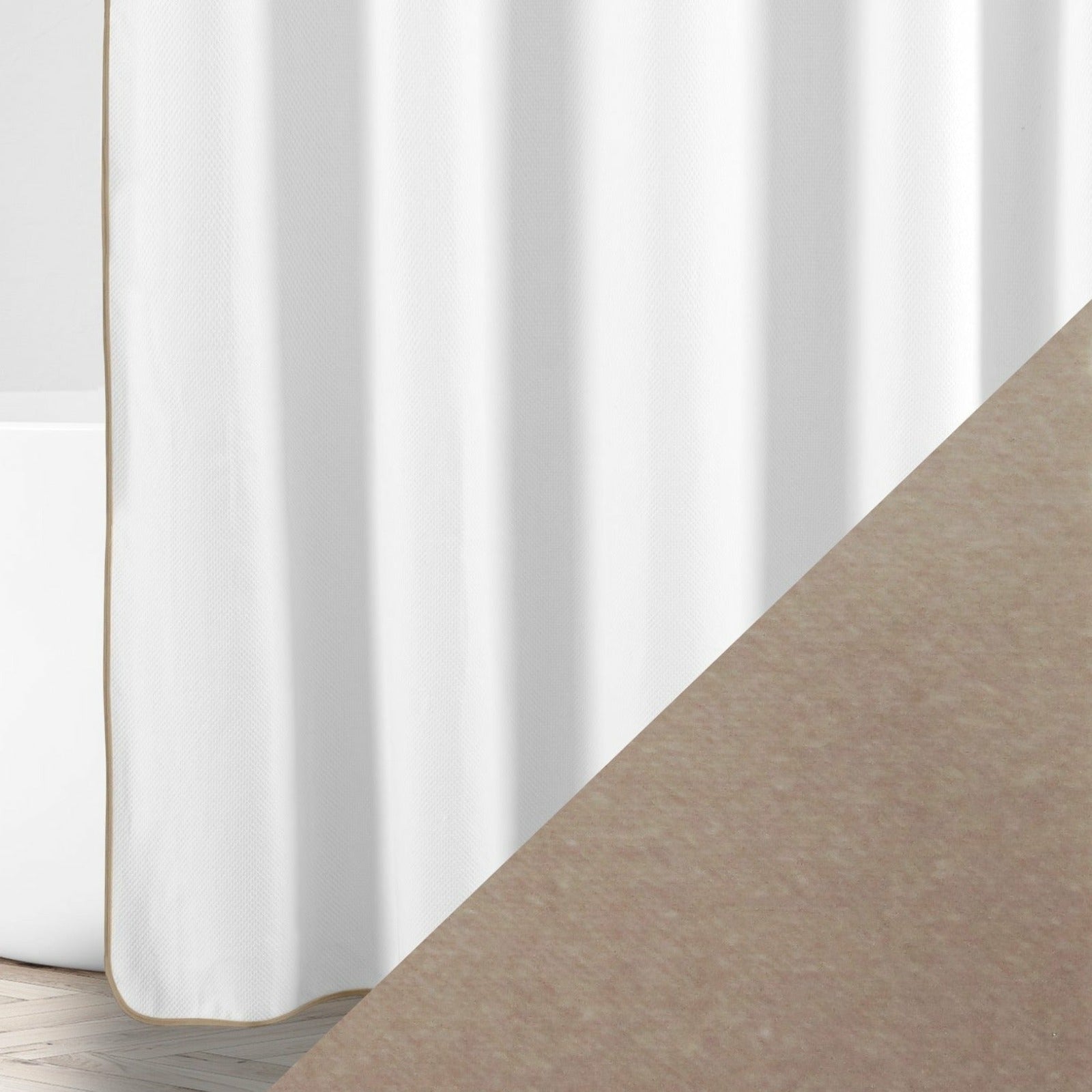 Home Treasures Bodrum Shower Curtains White/Candlelight Fine Linens