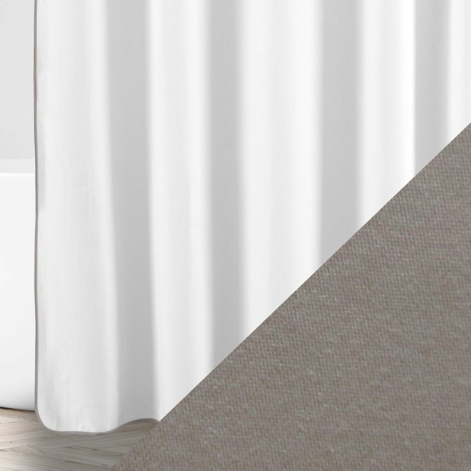 Home Treasures Bodrum Shower Curtains White/Chrome Fine Linens