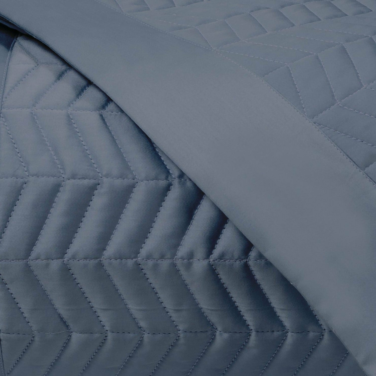 Home Treasures Chester Quilted Bedding Stone Blue Fine Linens