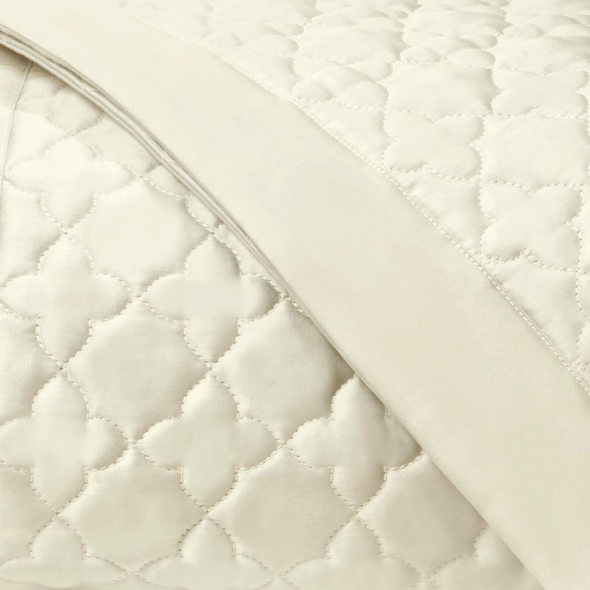 Home Treasures Clover Quilted Bedding Swatch Ivory Fine Linens