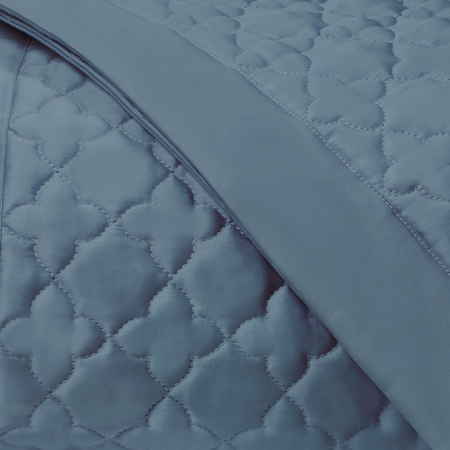 Home Treasures Clover Quilted Bedding Slate Blue Fine Linens