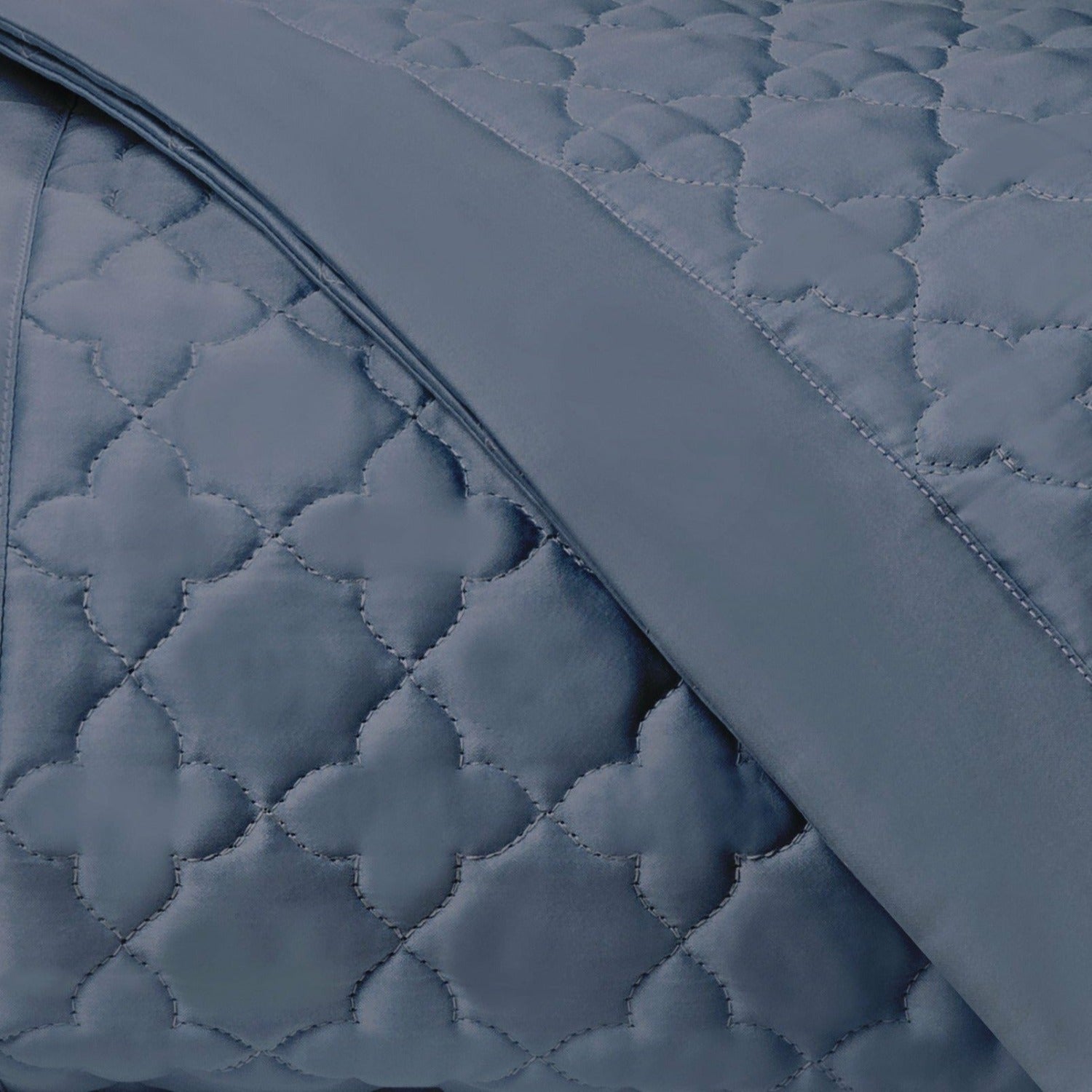 Home Treasures Clover Quilted Bedding Stone Blue Fine Linens