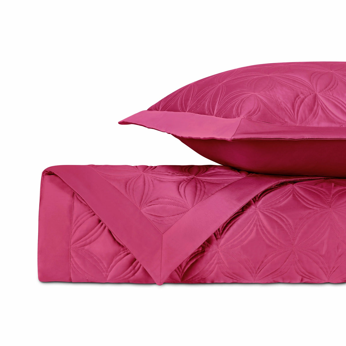 Home Treasures Dara Quilted Bedding Bright Pink Fine Linens