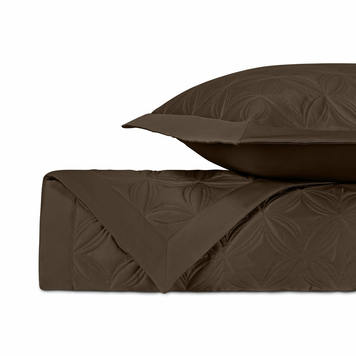 Home Treasures Dara Quilted Bedding Chocolate Fine Linens