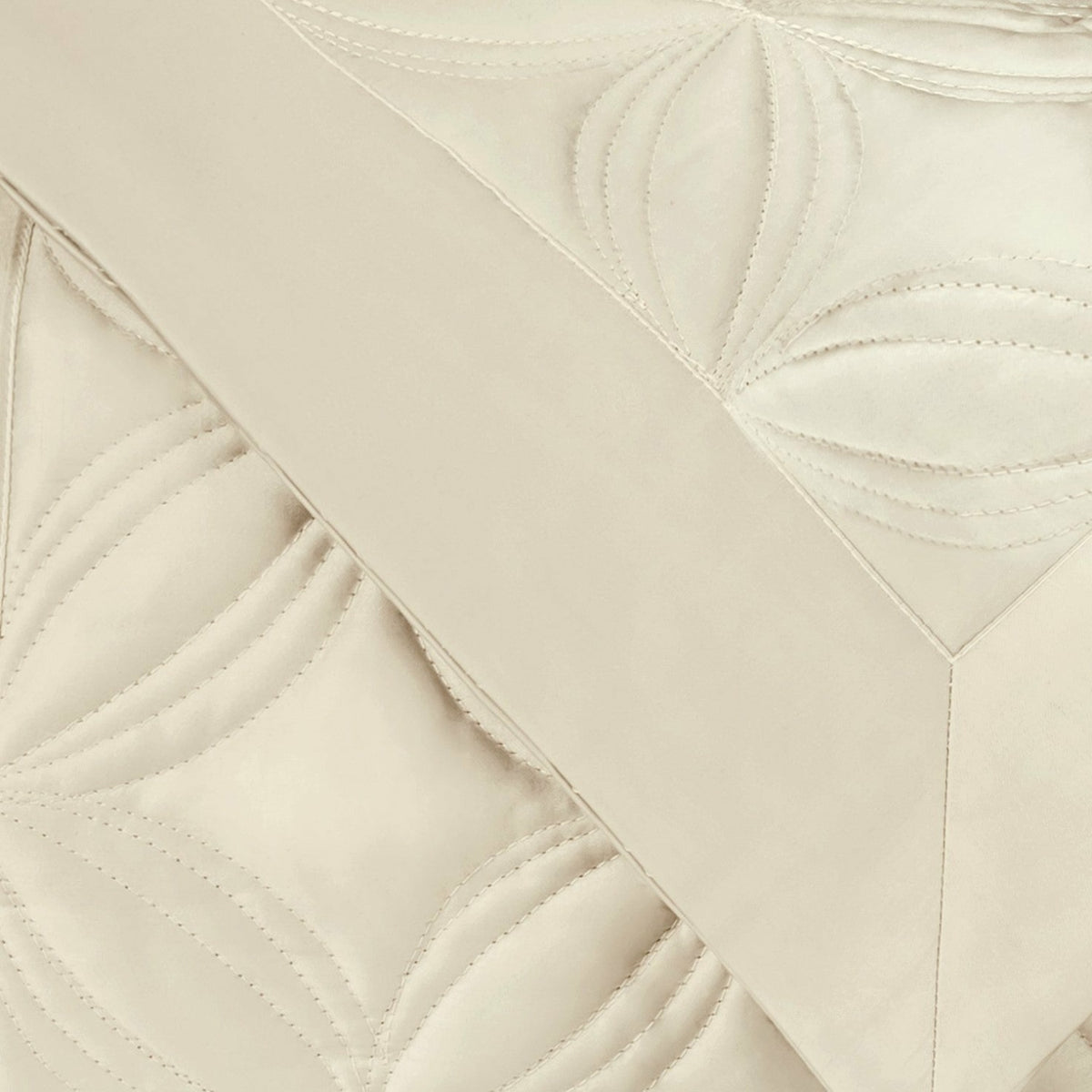 Home Treasures Dara Quilted Bedding Swatch Ivory Fine Linens