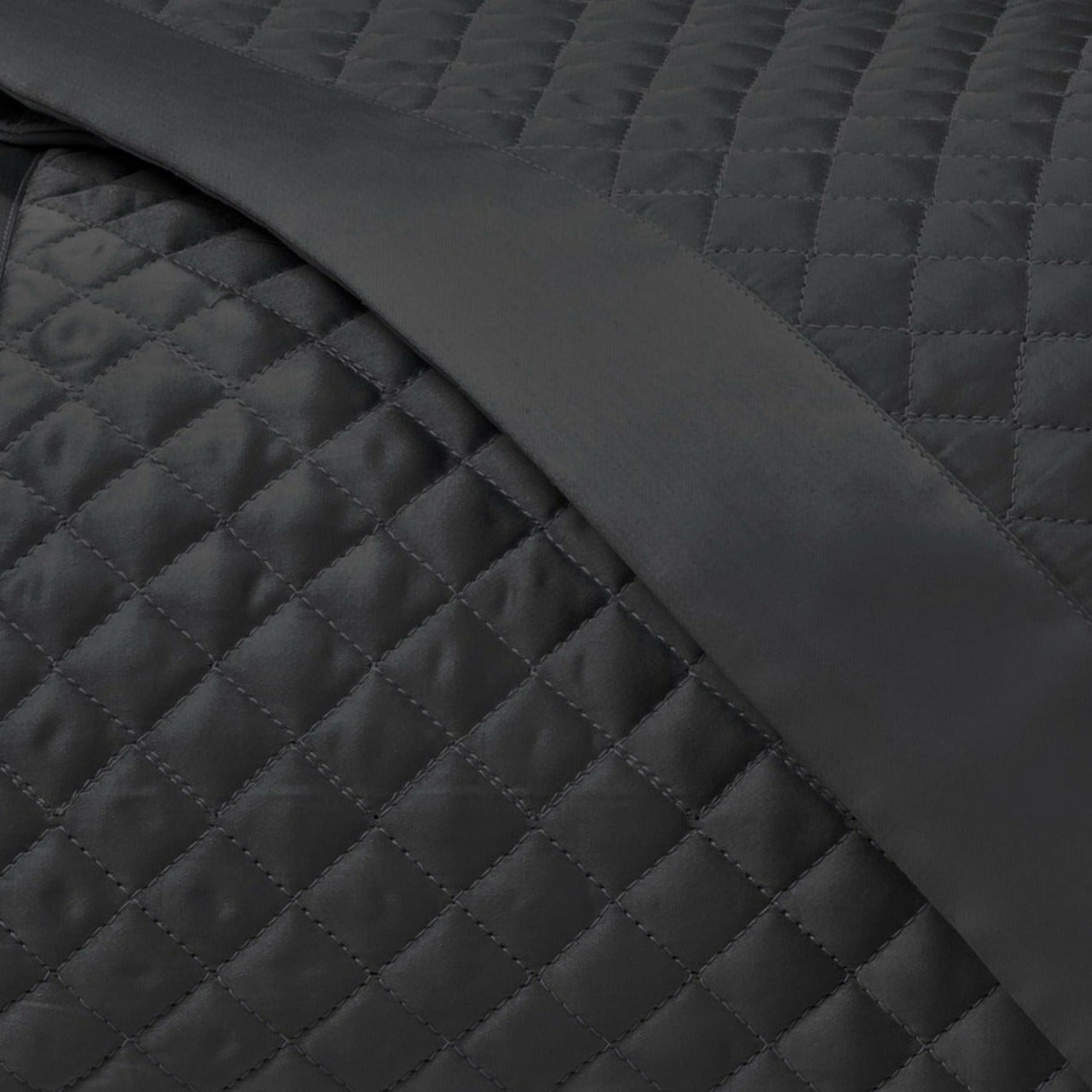 Home Treasures Diamond Pattern Quilted Bedding Black Fine Linens