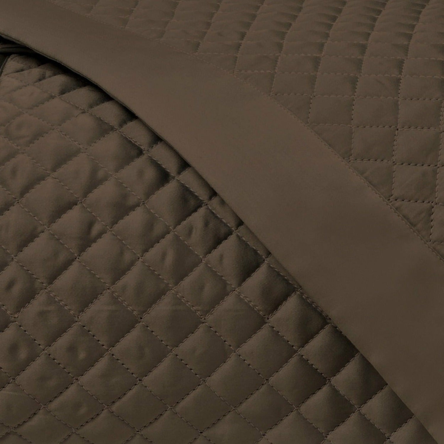 Home Treasures Diamond Pattern Quilted Bedding Chocolate Fine Linens