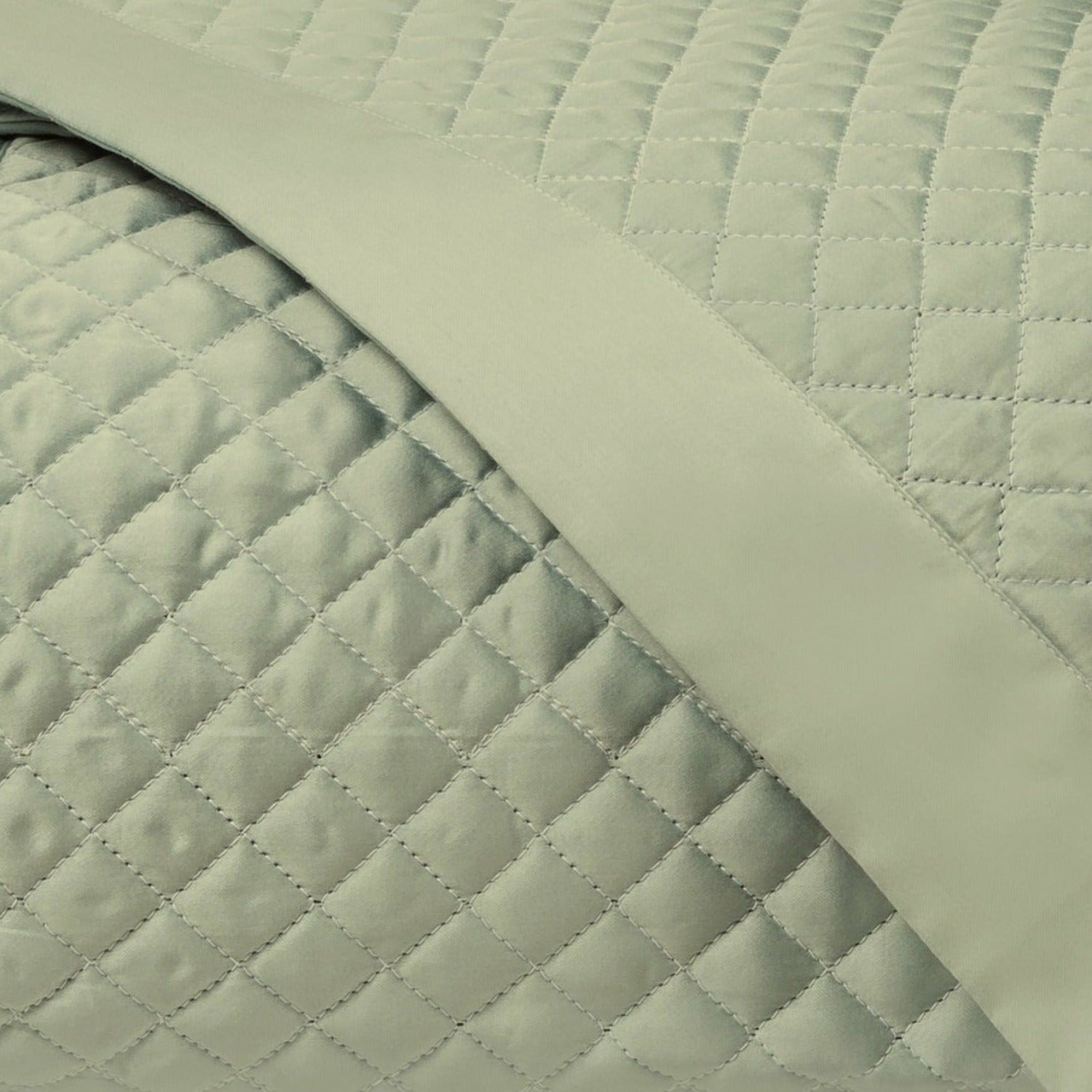 Home Treasures Diamond Pattern Quilted Bedding Crystal Green Fine Linens