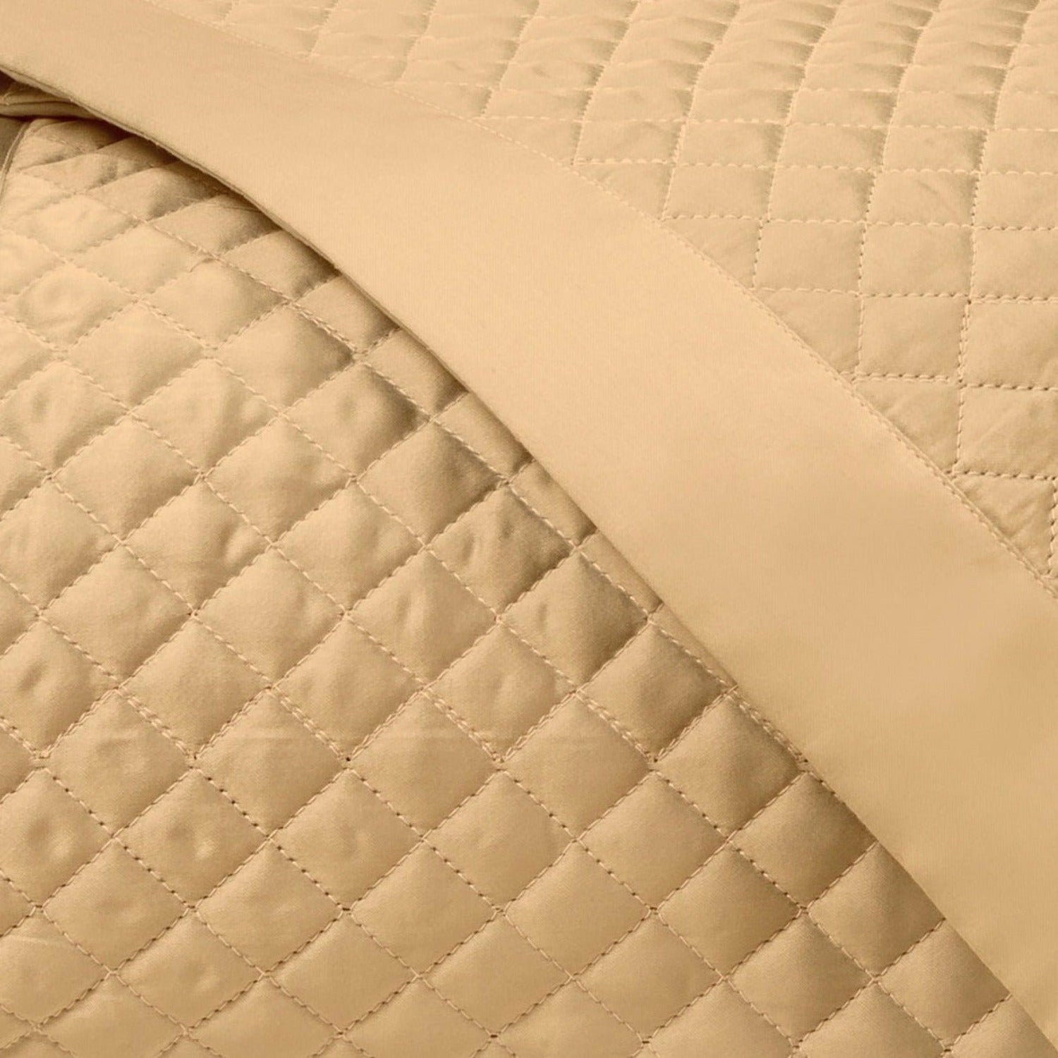 Home Treasures Diamond Pattern Quilted Bedding Gold Fine Linens