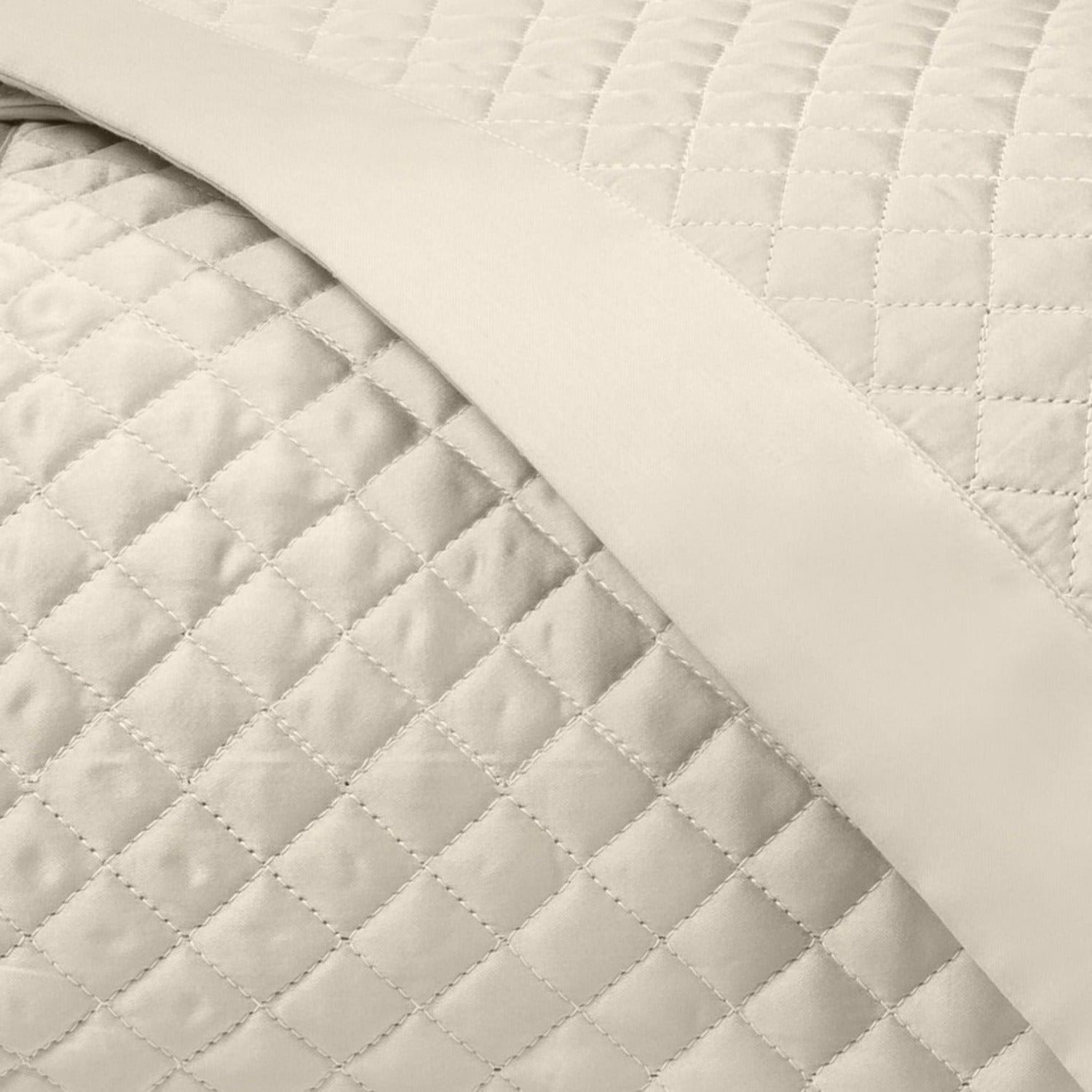 Home Treasures Diamond Pattern Quilted Bedding Khaki Fine Linens