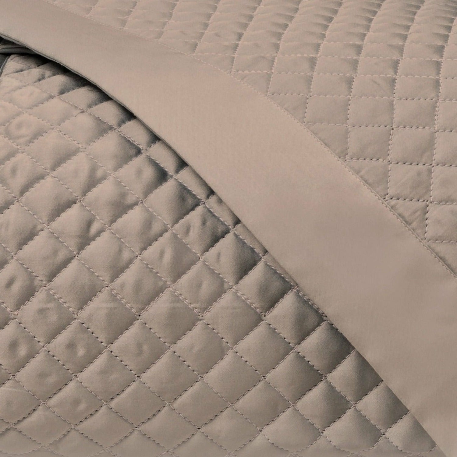 Home Treasures Diamond Pattern Quilted Bedding Mist Gray Fine Linens