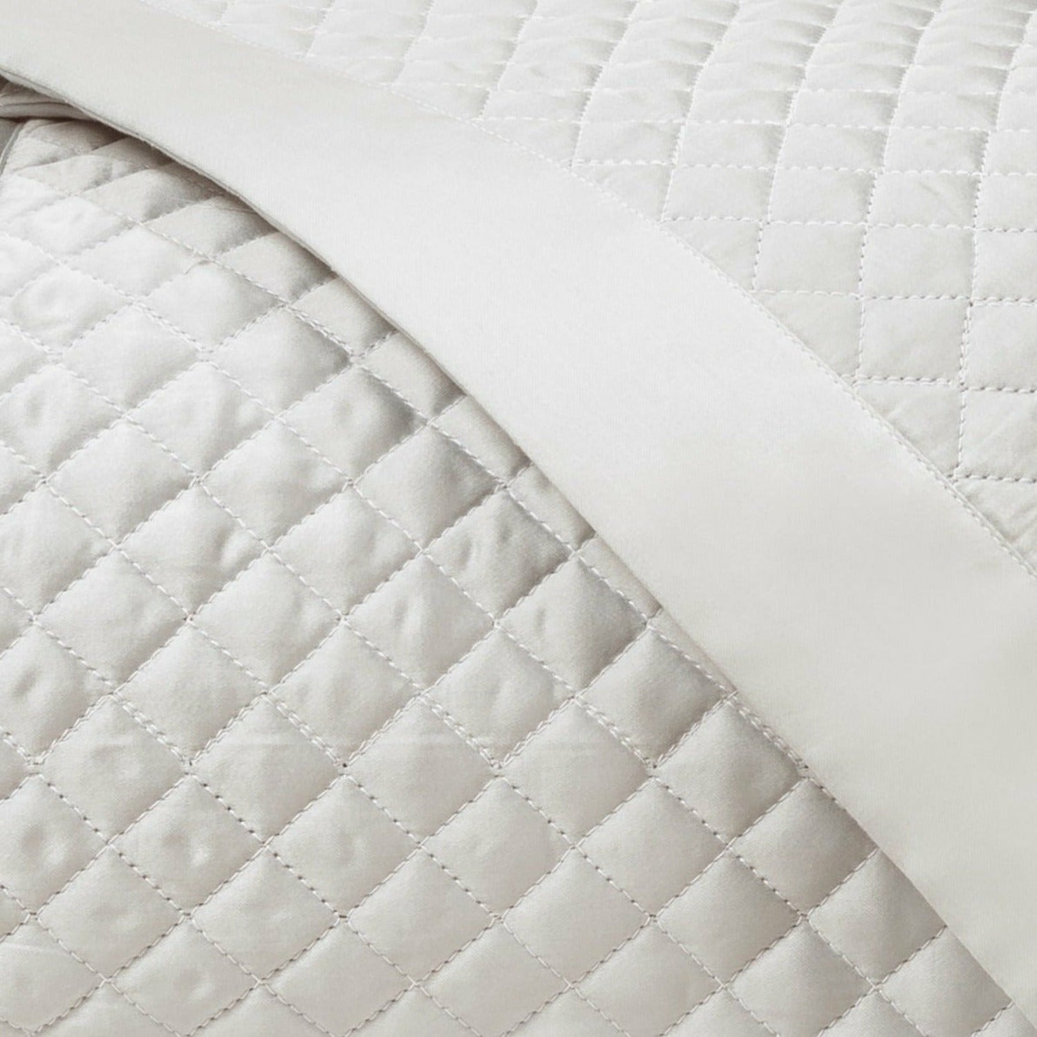 Home Treasures Diamond Pattern Quilted Bedding Oyster Fine Linens